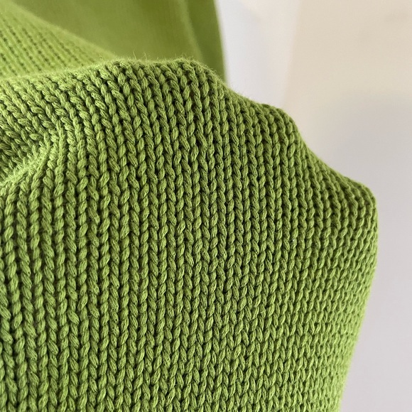 24”PTP cotton mix short sleeve sweater crew Banana Republic green - Picture 3 of 9